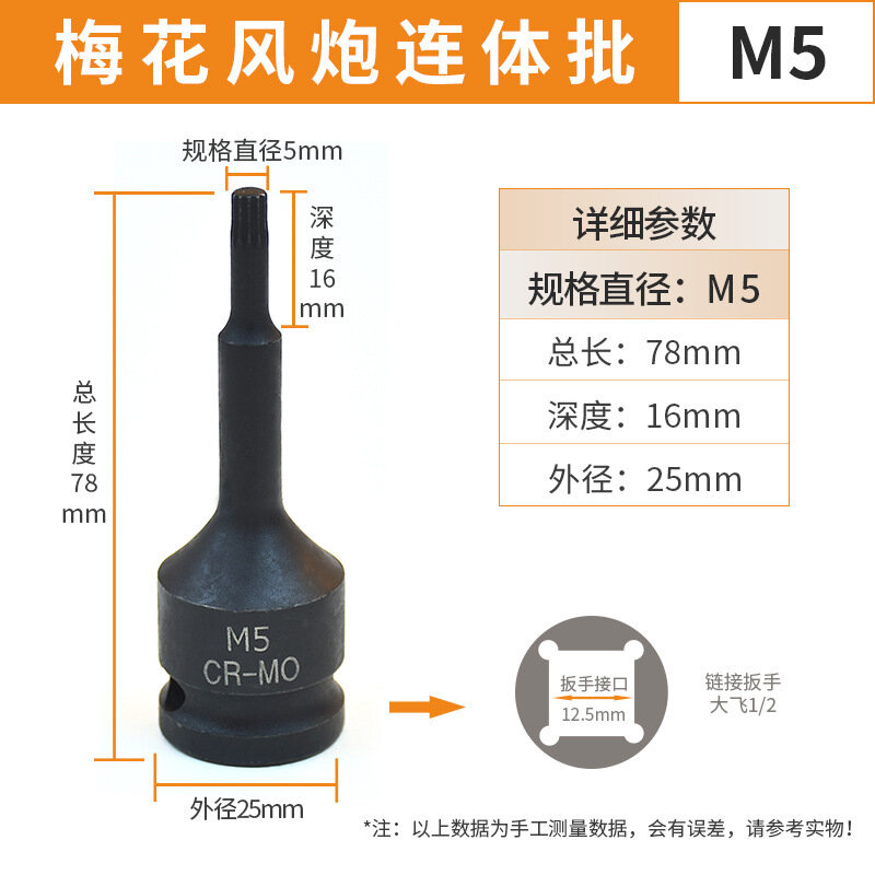 Ударная торцевая головка Torx Plus M тип 1/2" 12.5мм M5