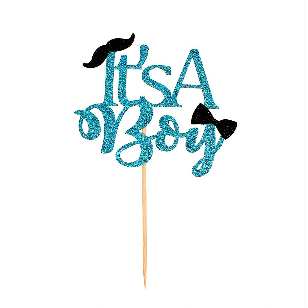 Топпер для торта It's a boy из плотной глиттерной бумаги для гендерной вечеринки бэби шауэр мальчика, Большой плакат it's a boy