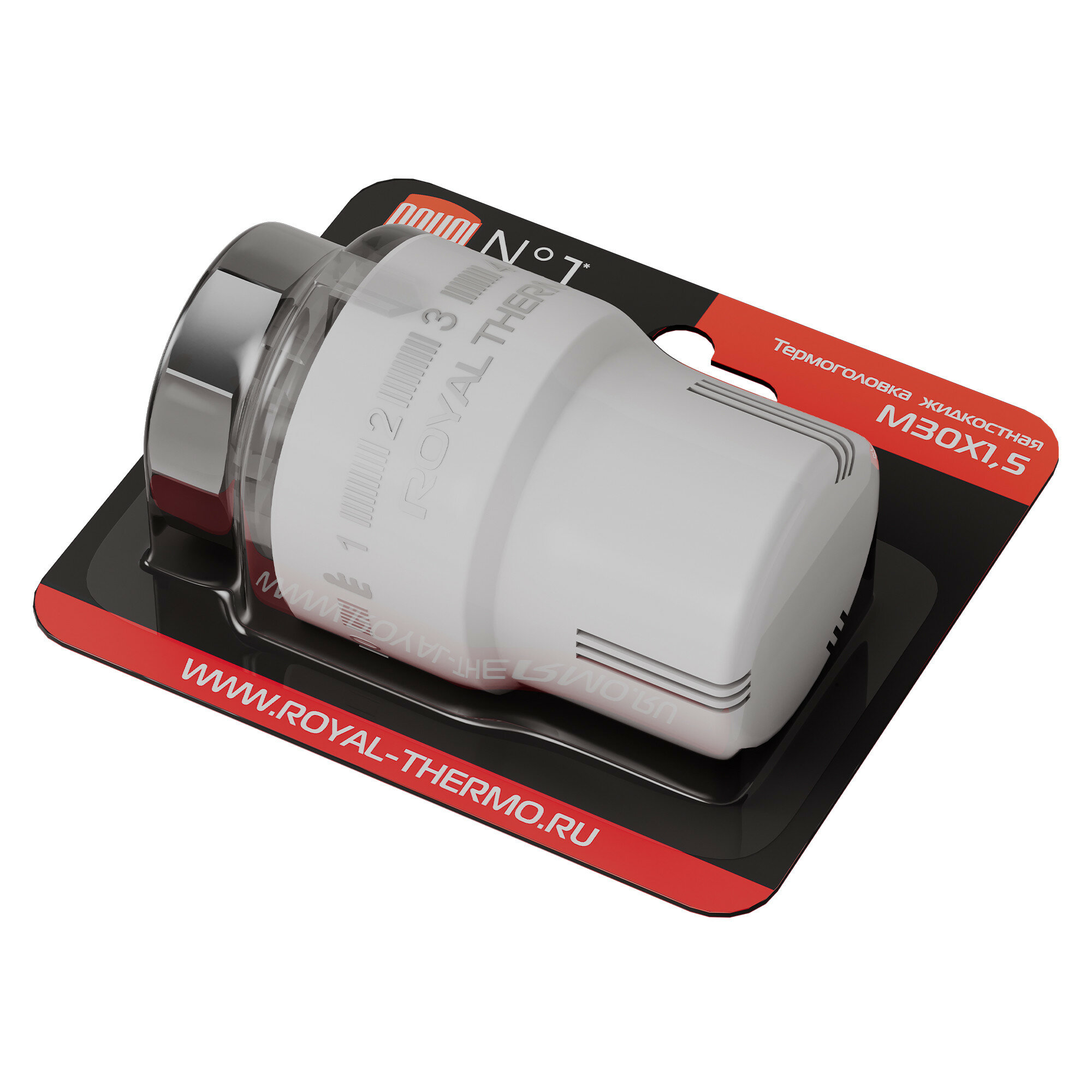 Термоголовка Royal Thermo, жидкостная, для радиаторов, М30х1,5, белая — фото 1