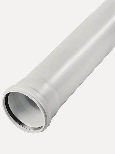 Изображение товара Канализационная труба внутренняя, диаметр 110 мм, 500х3.4 мм, полипропилен, РосТурПласт, белая