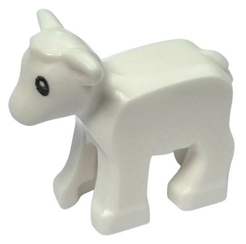 Деталь Lego 1569pb01 Lamb with Black Eyes and White Pupils Pattern
