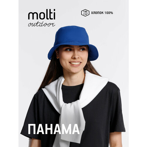 фото Панама molti повседневный для взрослых и детей, размер универсальный, синий