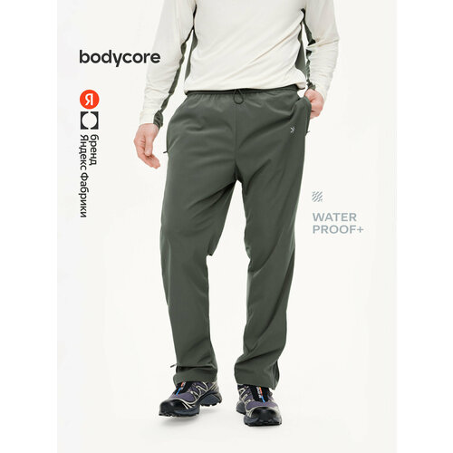 фото Брюки спортивные bodycore из быстросохнущей и водоотталкивающей ткани, размер xl, темно-зеленый