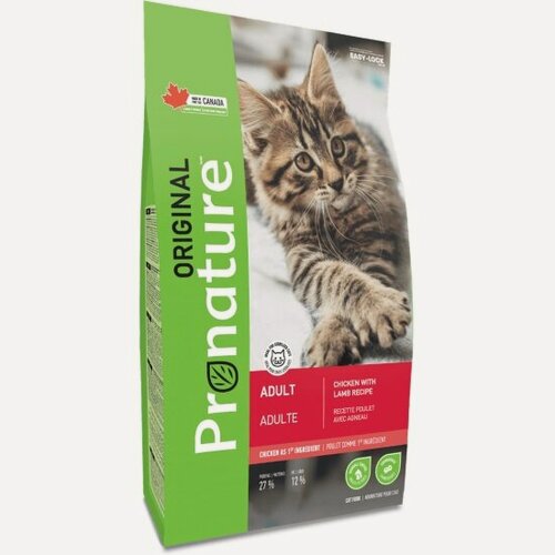 Изображение товара Сухой корм для взрослых кошек Pronature Original Adult с курицей и ягненком 2,27 кг