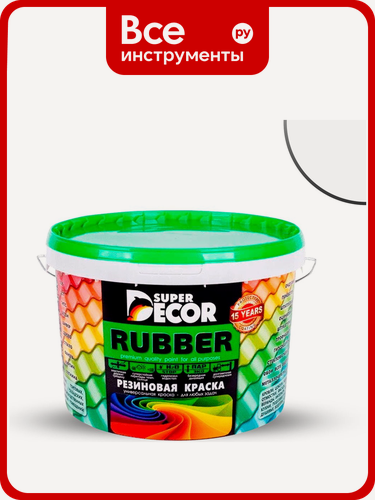 Изображение товара Резиновая краска SUPER DECOR 00 белоснежная, 3 кг 4630024700059
