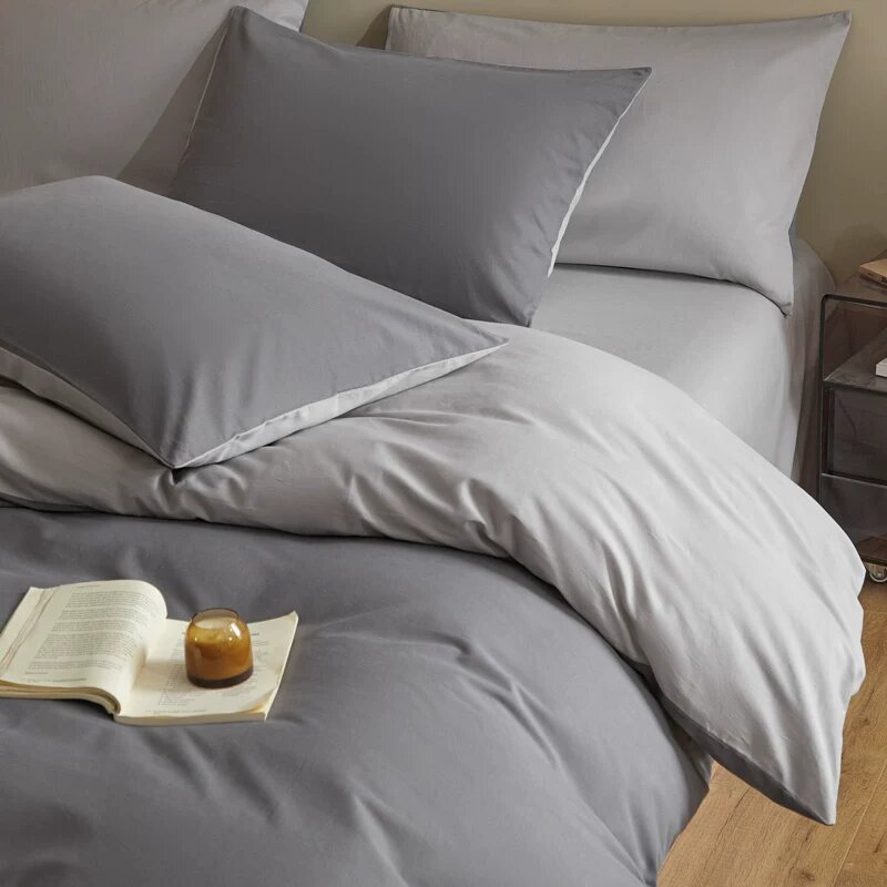 Комплект постельного белья MUJI класса А из 100% хлопка с начесом, осенне-зимний, четырехпредметный, премиум-класса,