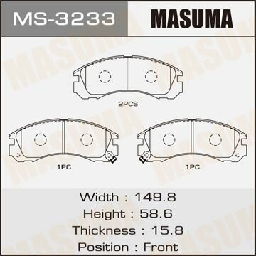 Колодки передние PEUGEOT 4007 MASUMA MS-3233