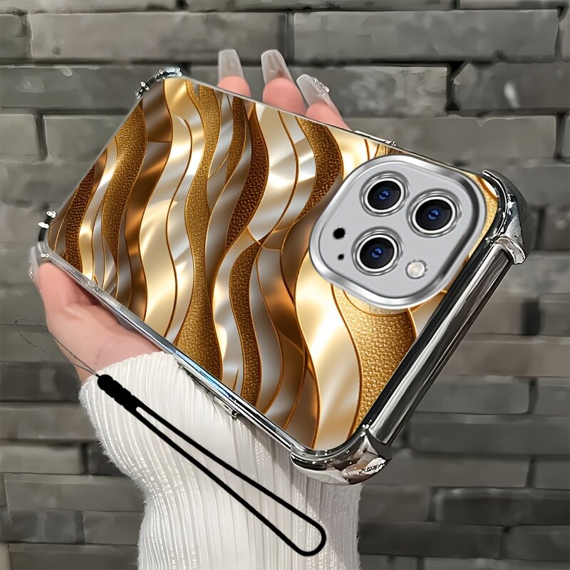 Чехол для смартфона со шнурком, комплект из 2 штук, дизайн с линиями произвольной формы, цвет смешанный 2