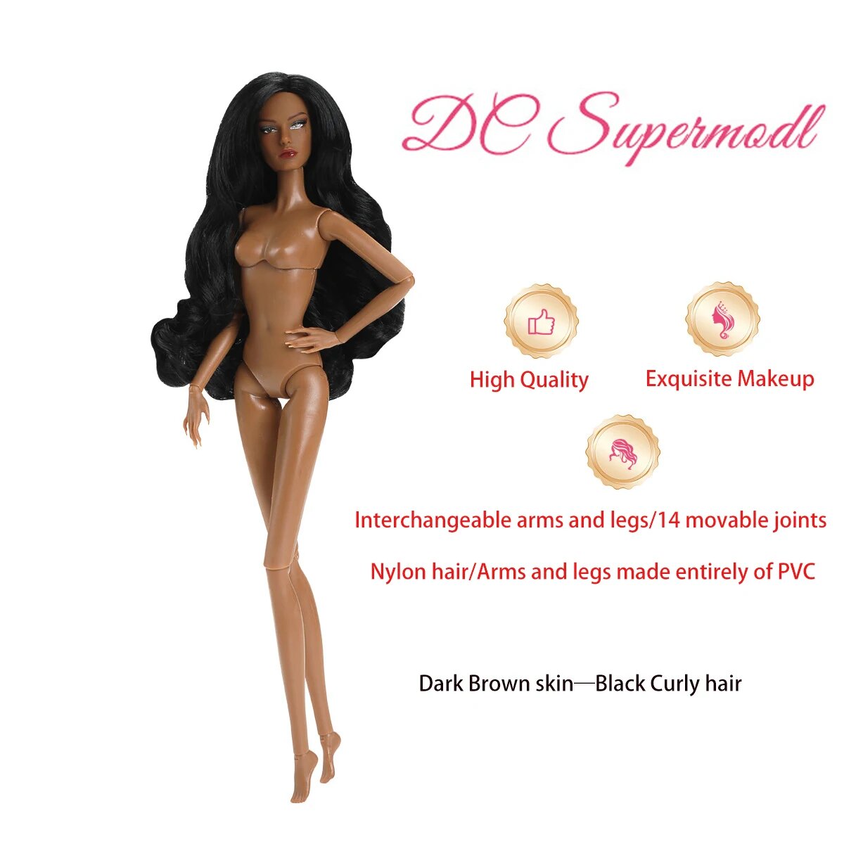 Dcsupermodel кукла 32 см 14 точек артикуляции 1/6 Dark brown skin A21