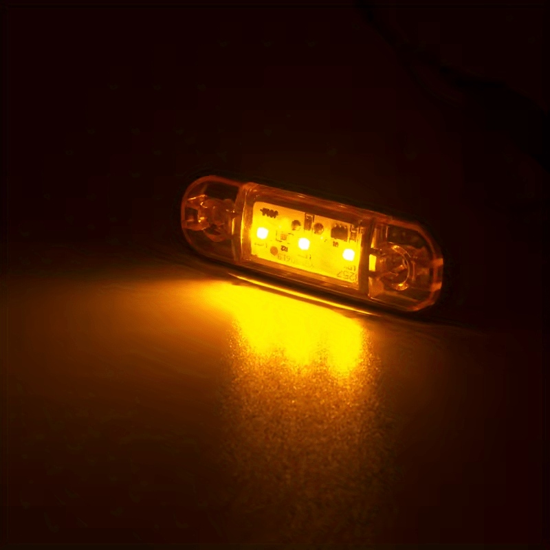 Овальный светодиодный боковой фонарь 3LED 12-24В, жёлтый, 4 шт. для грузовиков и прицепов