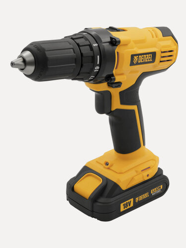 Изображение товара Дрель-шуруповерт аккумуляторная Denzel CDL-IB-18-02, 18В Li-Ion, 40 Нм, 0-1250 об/мин, 2 АКБ и ЗУ, 26113