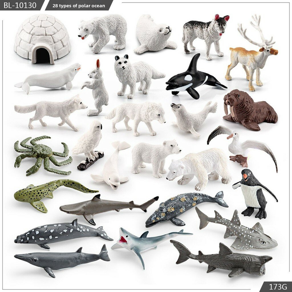Arctic ocean creatures pvc пингвин олень белый медведь модель набор с реалистичной морской фауной для образовательного отображения и подарка