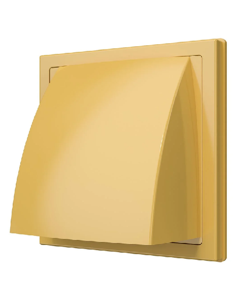 Выход стенной вытяжной с обратным клапаном 150х150 с фланцем D100 беж.1515К10ФВ беж