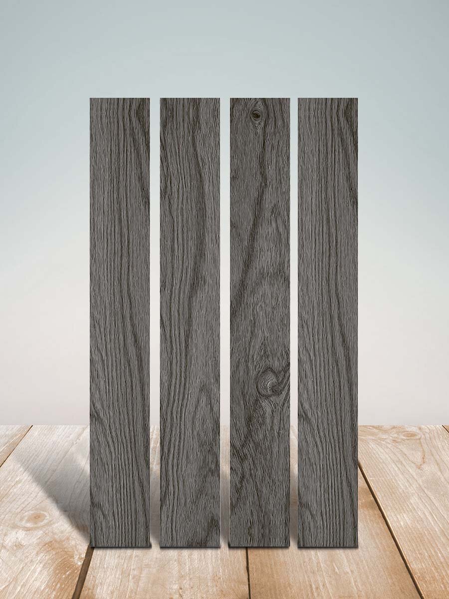 Декоративные стеновые панели МДФ УФ-лак серый 45 см x 6 см 3 мм 40 шт.