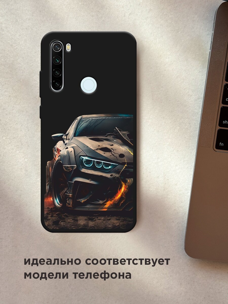 Черный матовый чехол на Xiaomi Redmi Note 8T / Сяоми Редми Нот 8Т с принтом "На износ" — фото 1