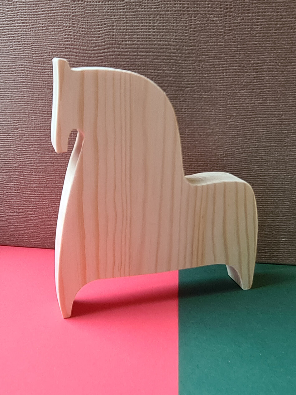 Заготовка деревянная Арт-Птица "Лошадка", из массива сосны, светло-бежевая, 13,5 см — фото 1