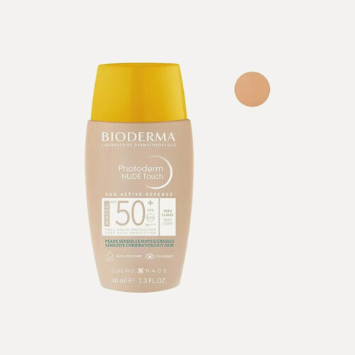 Изображение товара Bioderma Солнцезащитный флюид с тонирующим эффектом Photoderm Nude Touch SPF50+ 40мл Светлый