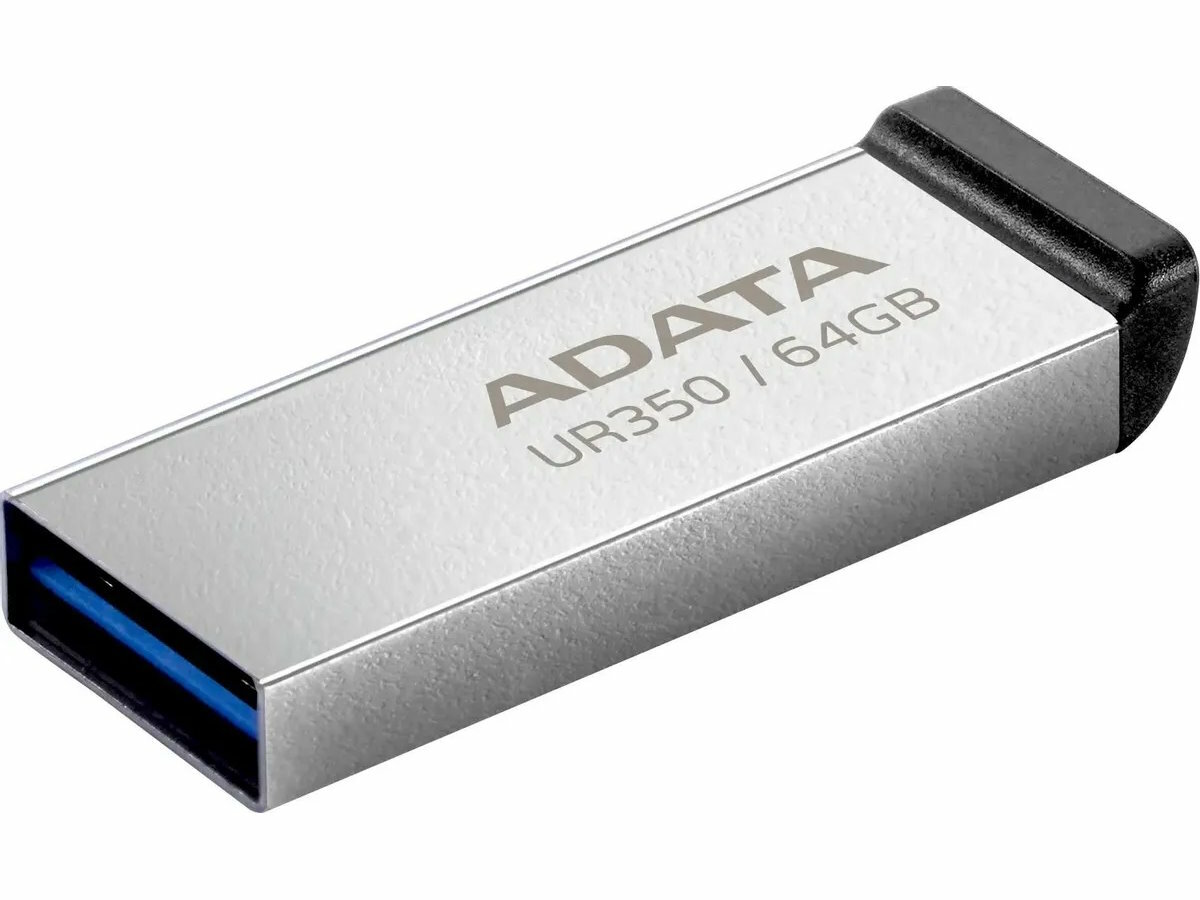 Накопитель USB 3.2 64GB ADATA UR350-64G-RSR/BK UR350 metal black