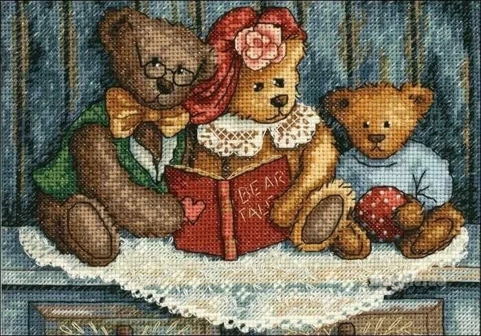65054 Набор для вышивания крестом "Мишкины рассказы"13*18см DIMENSIONS