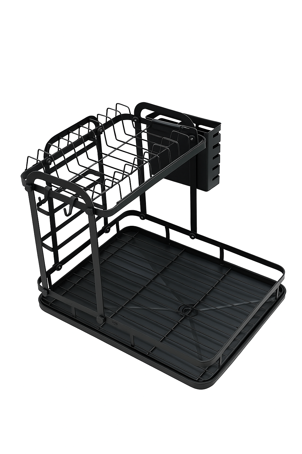 Сушилка для посуды настольная, двух ярусная, с поддоном, для тарелок.