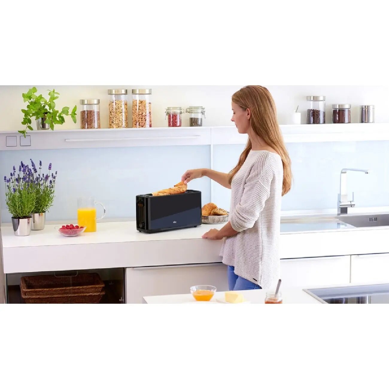 Тостер Braun HT3110BK, Антипригарное покрытие: Есть, Гарантия: 2 г, Количество отделений: 2 — фото 1