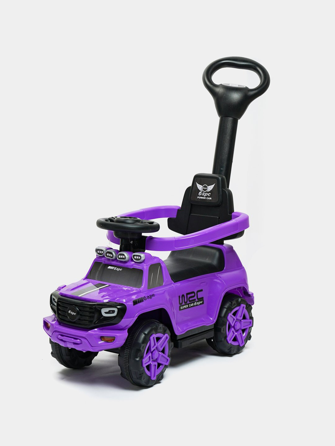 Детская машинка-толокар, с родительской ручкой, модель F1 - Пурпурный