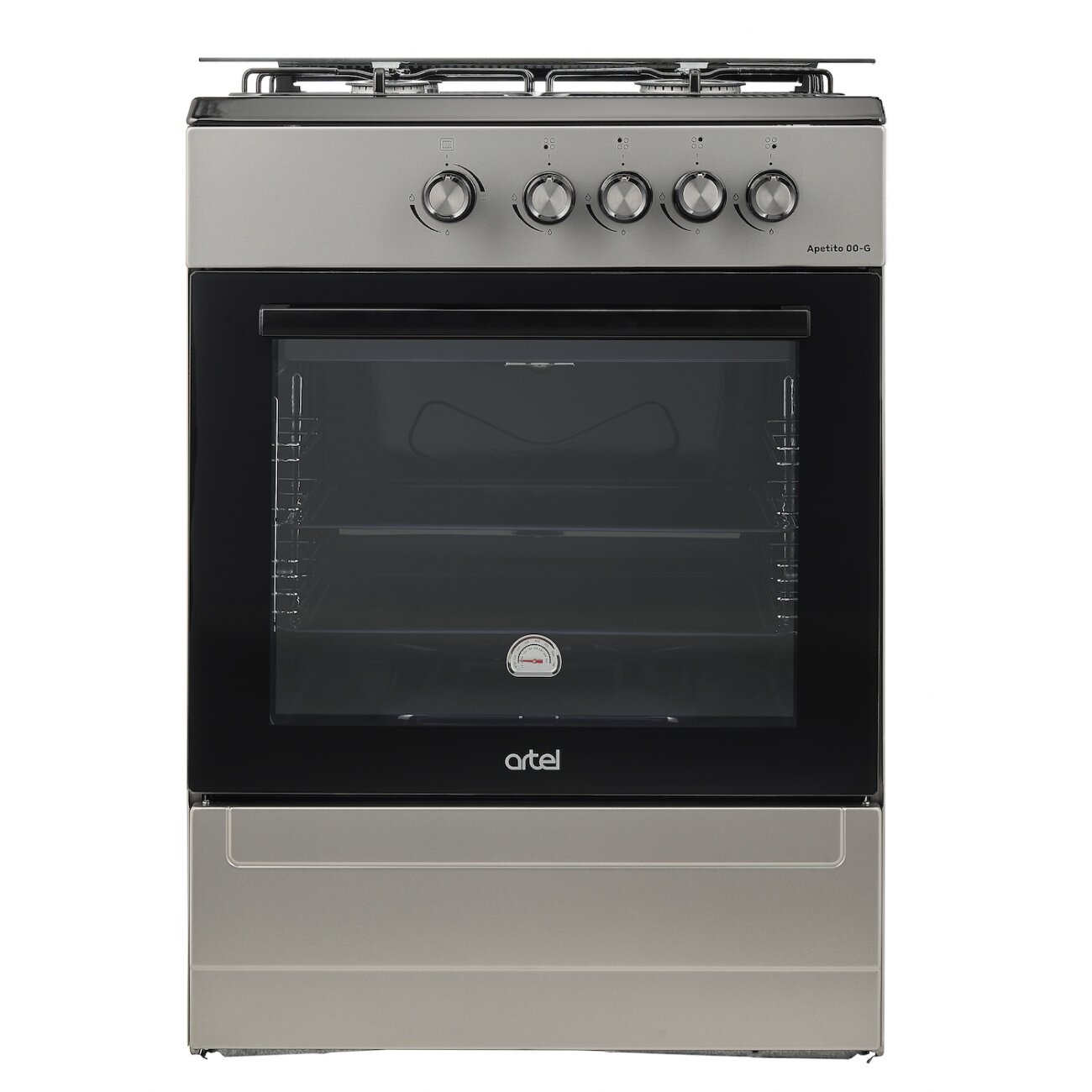 Газовая плита Artel Apetito 02-G CHU Inoks, Вес: 41 кг, Высота: 85 см, Газ-контроль: Да