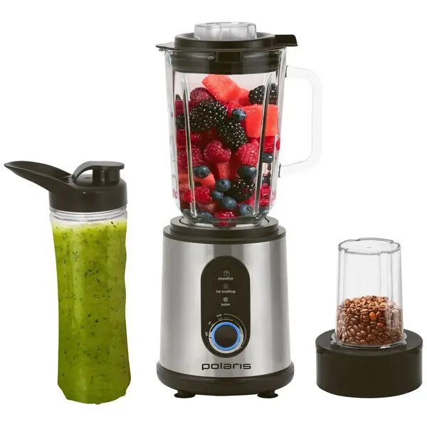 Настольный блендер Polaris PTB 1834G, В комплекте: блок ножей-измельчителей, Вес: 4 кг - 6 кг, Высота: 43 см