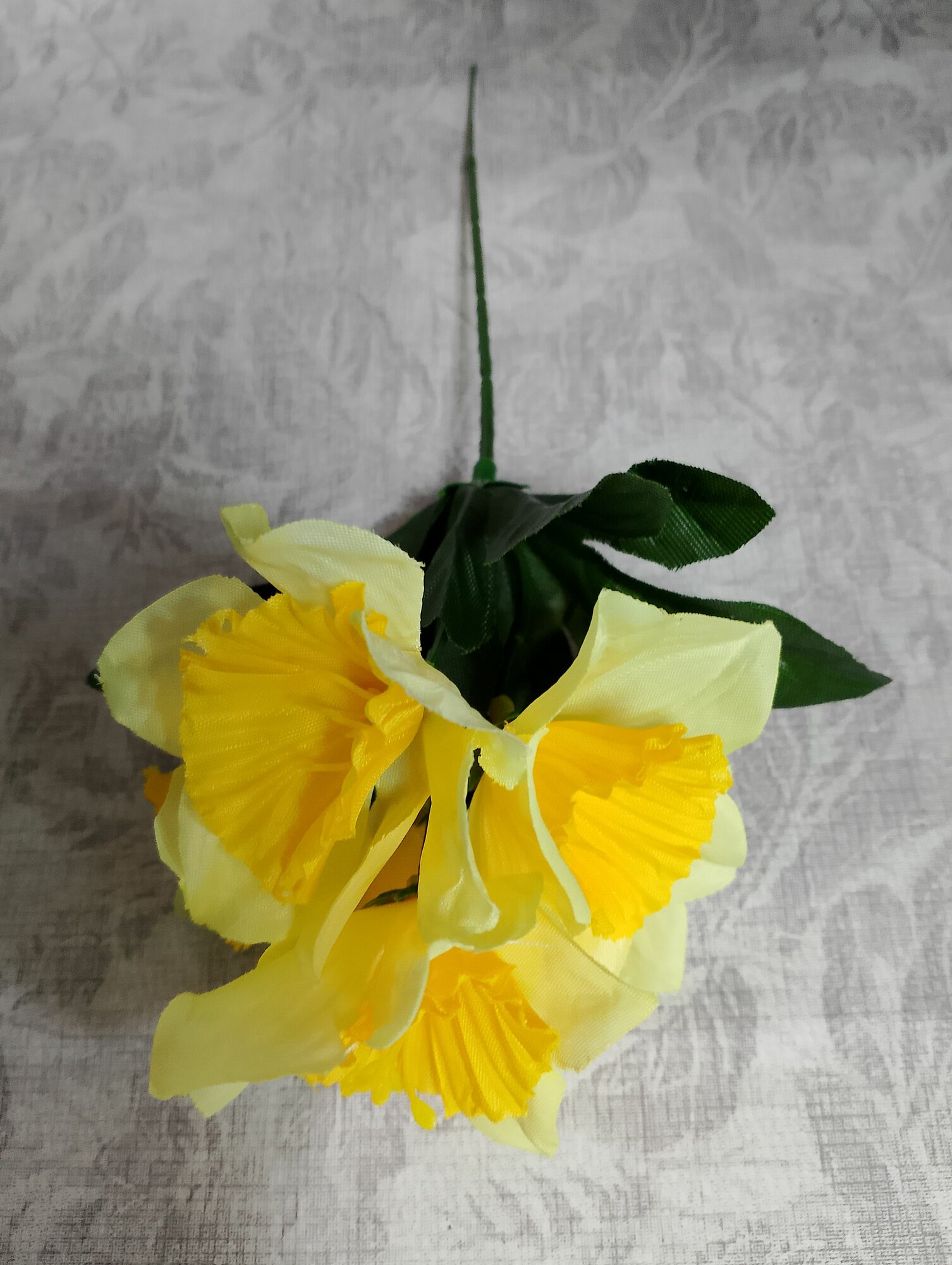 Искусственные цветы Букет нарциссов 20см цвет желтый