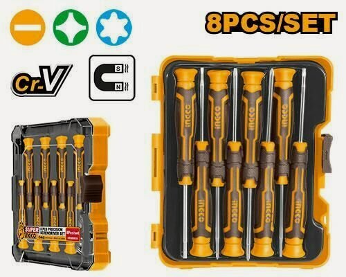 Изображение товара Набор прецизионных отверток 8 шт INGCO HKSD0818 INDUSTRIAL