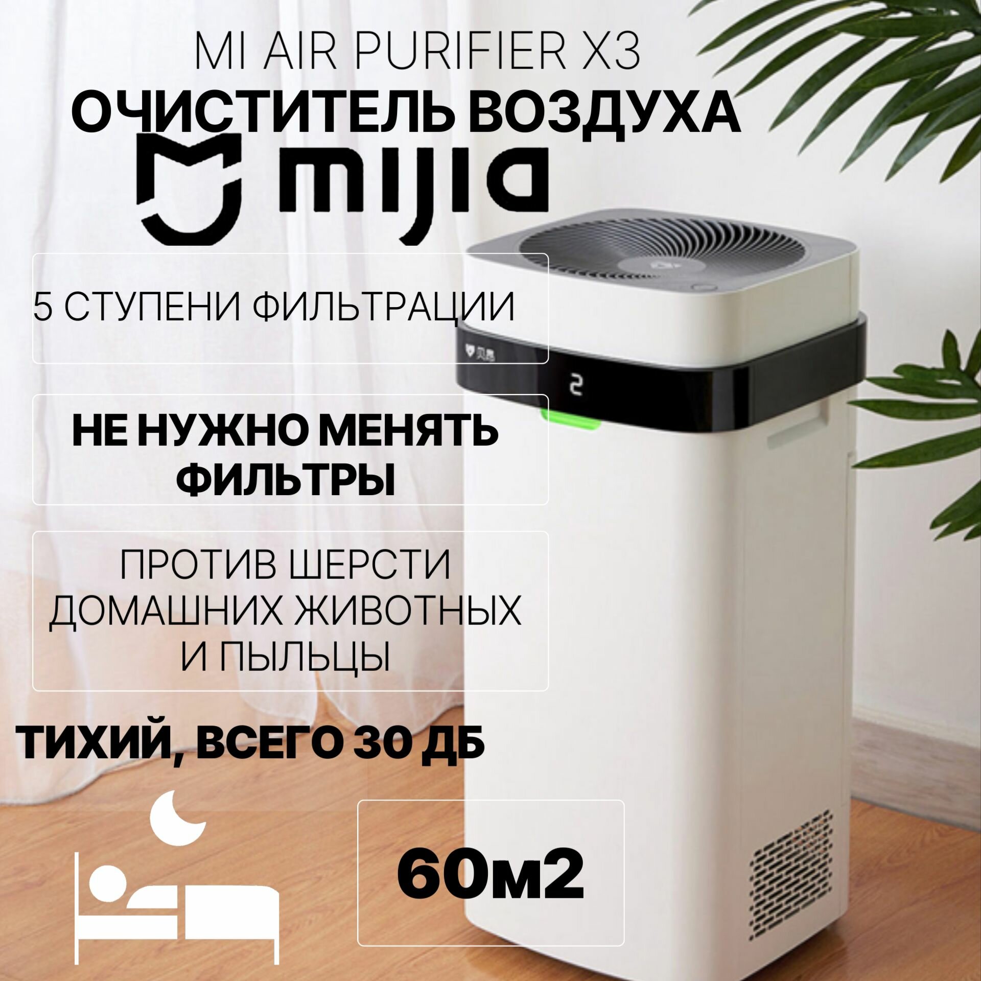 Очиститель воздуха Хiаомi Baion No-Consumable Air Purifier X3 (KJ300F-X3 M)