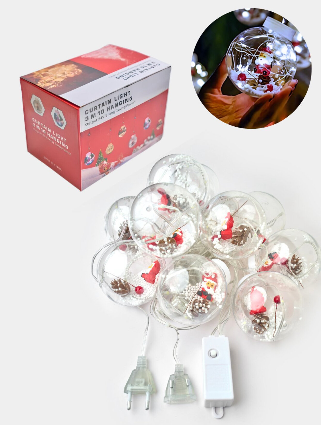 Гирлянда разных размеров и цветов, великолепное праздничное украшение на Новый год!