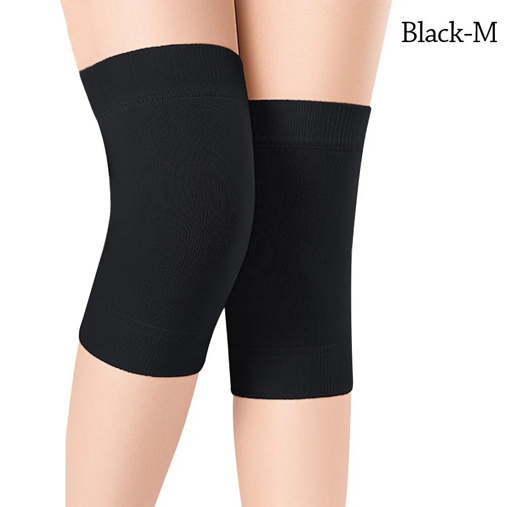 Хлопковые спортивные наколенники для взрослых Черный, Black-M