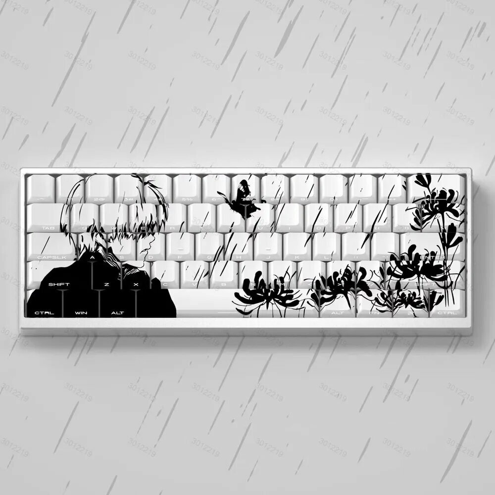 Кейкапы с Кеном Канэки, Tokyo Ghoul, оригинальная высота, гравировка по бокам, подсветка