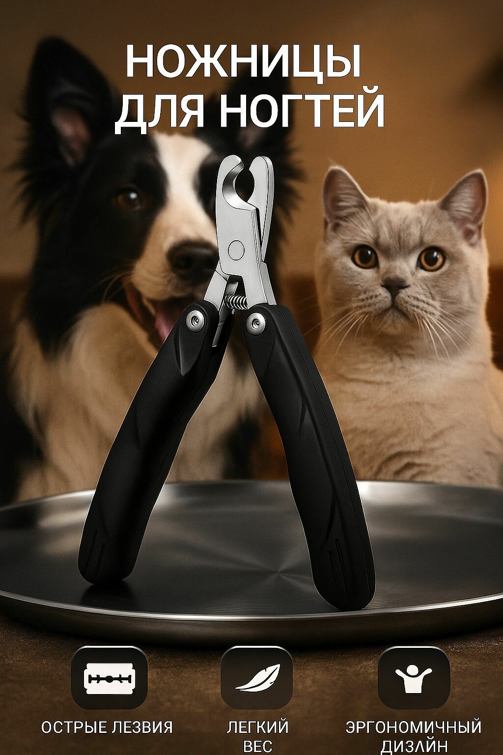 Когтерез складной для собак и кошек