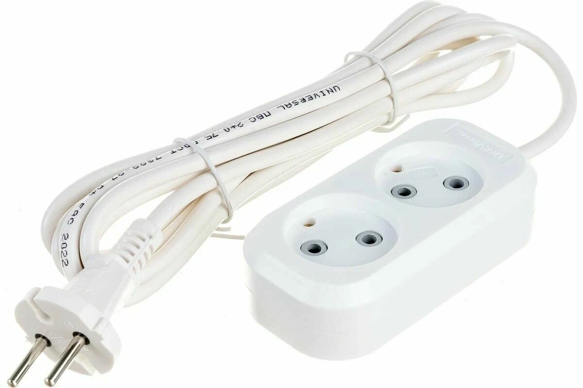 Удлинитель 2х3м без заземл. 6А IP20 У6-011М ПВС 2х0.75 UNIVersal 011М-03