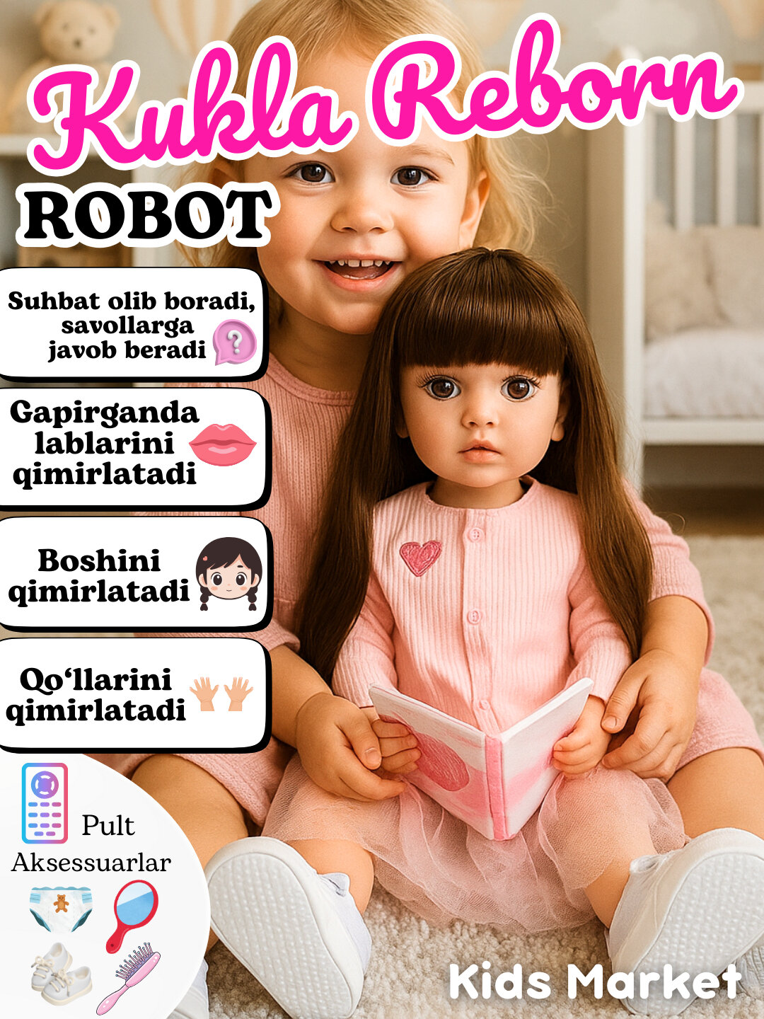 Кукла Reborn говорящая , интерактивная кукла, кукла, набор аксессуаров