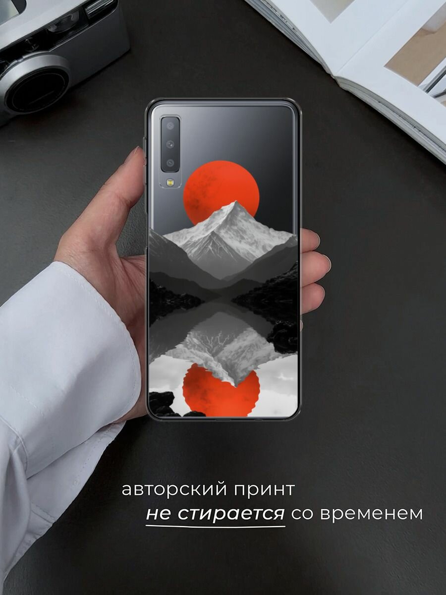 Чехол на Samsung Galaxy A7 2018 / Самсунг Галакси А7 2018 с принтом Белая гора 2, прозрачный — фото 1