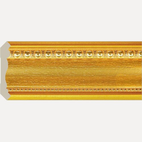 Изображение товара Потолочный плинтус Cosca "Карниз 80", набор 4 шт, золотой, длина 2,4 м, ударопрочный