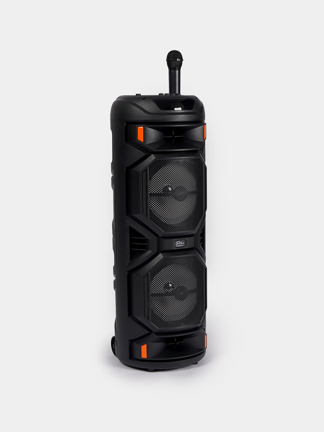 Колонка беспроводная, портативная, Sing-e караоке, с RGB подсветкой, Bluetooth - Хром