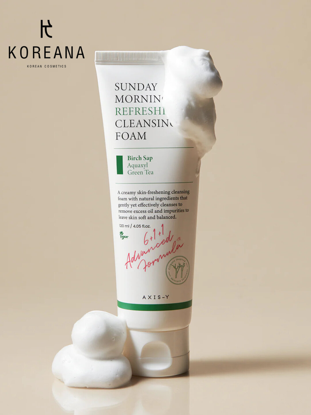 Увлажняющая пенка для умывания AXIS-Y Sunday Morning Refreshing Cleansing Foam, 120 мл