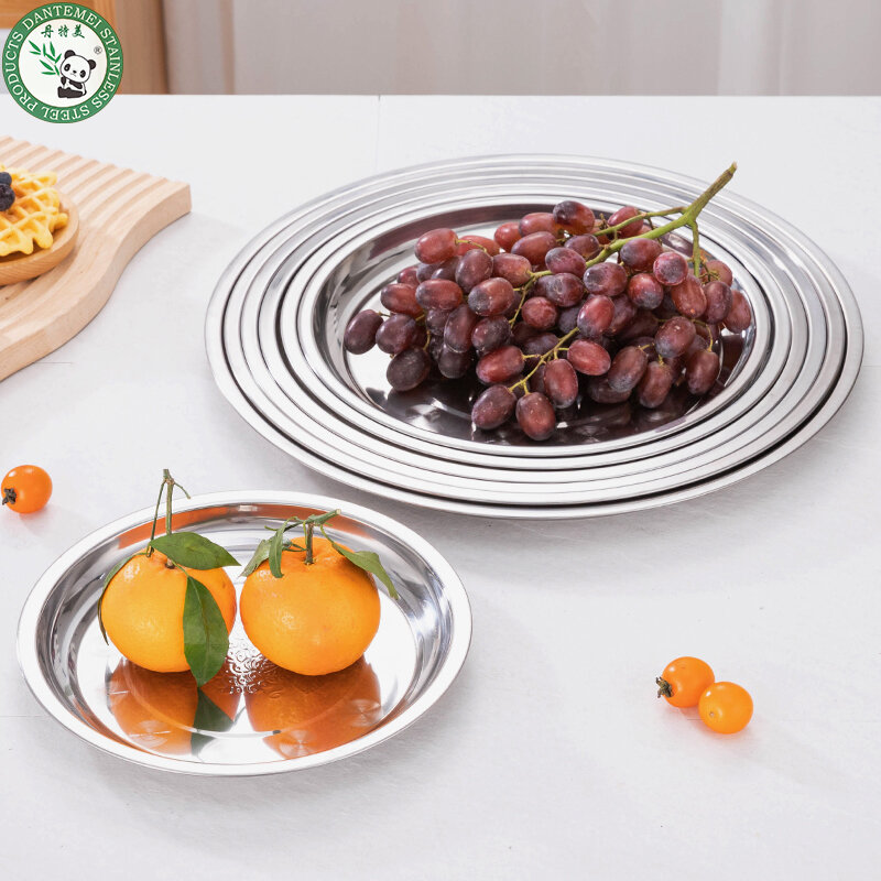 Поднос металлический 28 см круглый