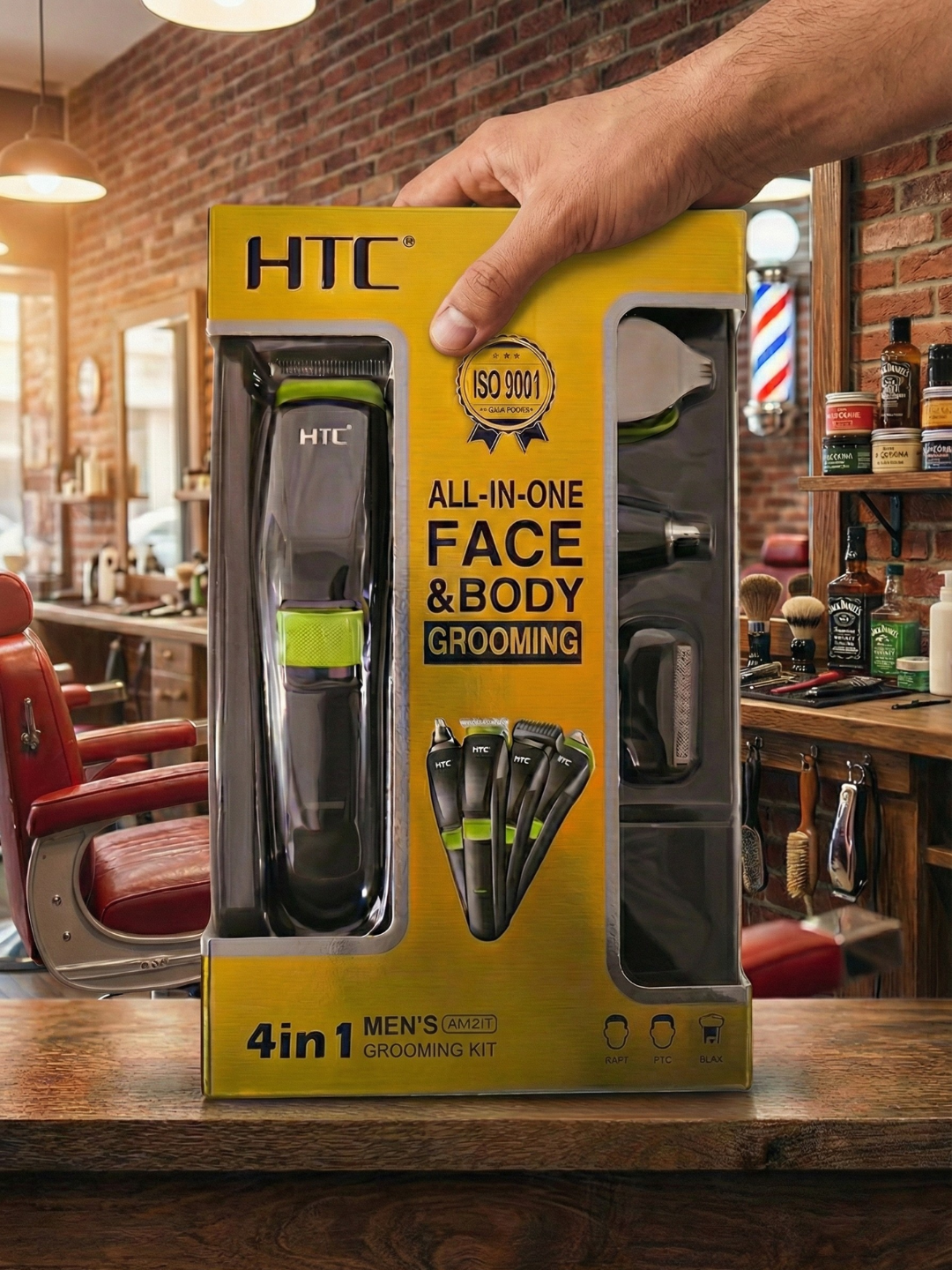 Набор для стрижки и бритья HTC: Триммер универсальный 3 в 1 / 4 в 1 , USB Type-C — фото 1