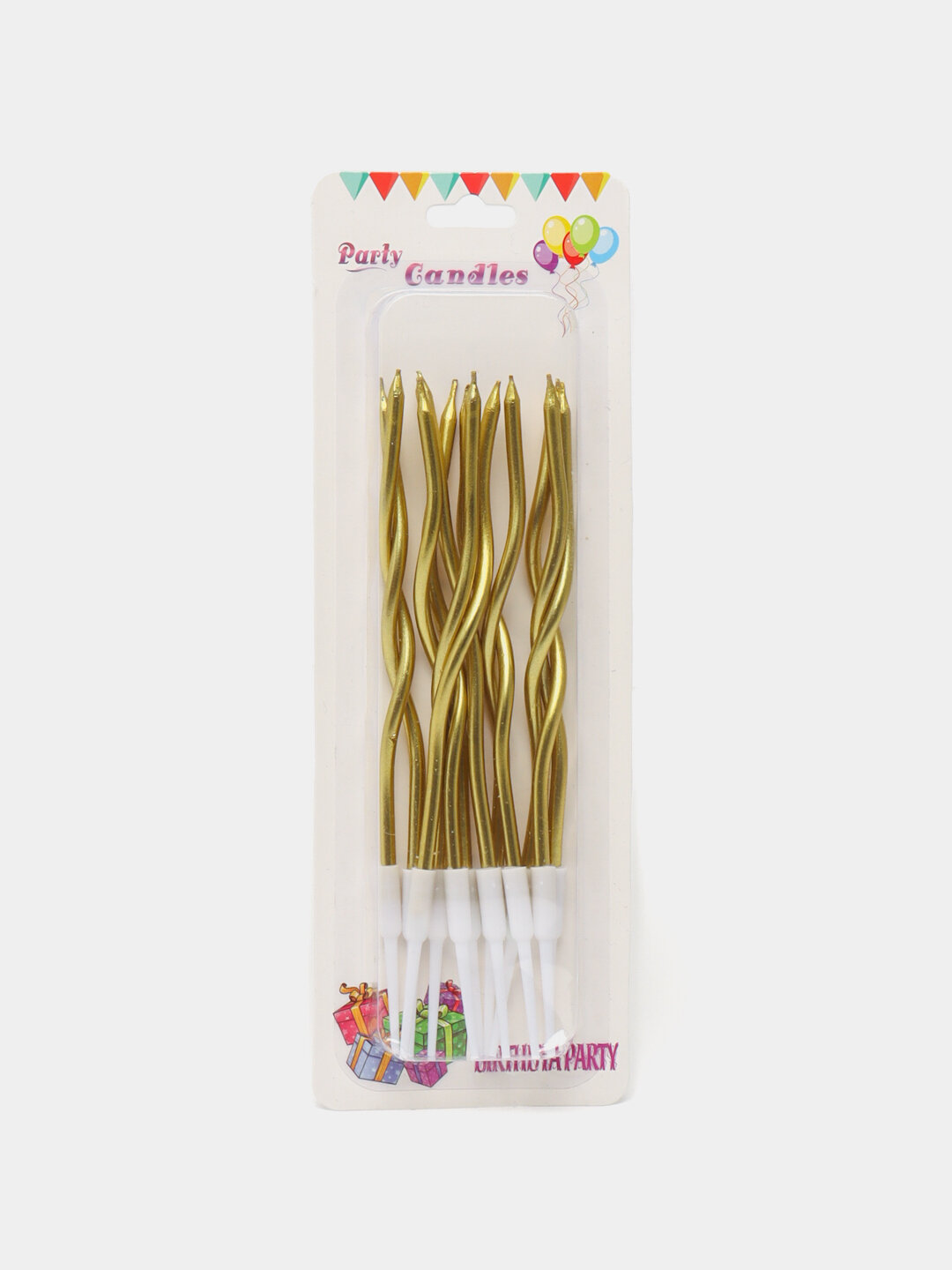 Свечи для торта Party Candles, волнистые, спиральные, 12 штук - Алый