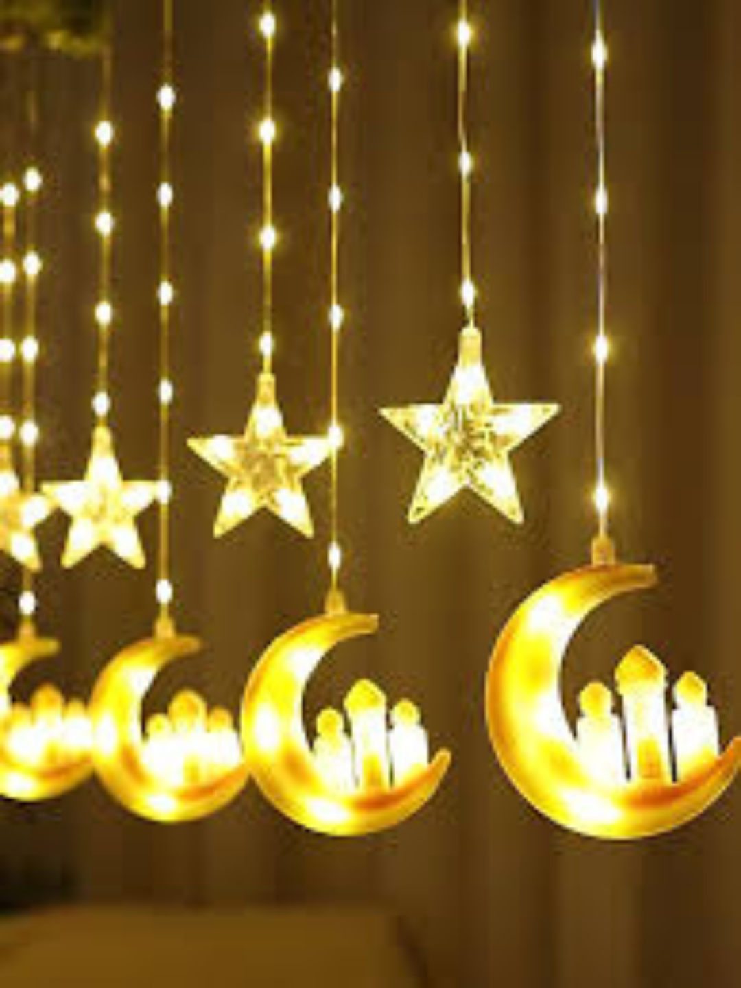 Украшения для праздника — 4-метровая гирлянда Рамазан, золотистый цвет