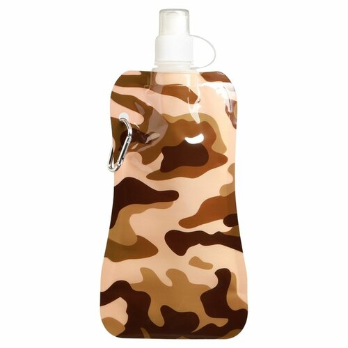 Фляжка для воды 400 мл Камуфляж 26 х 12 см коричневая 10749519 247₽