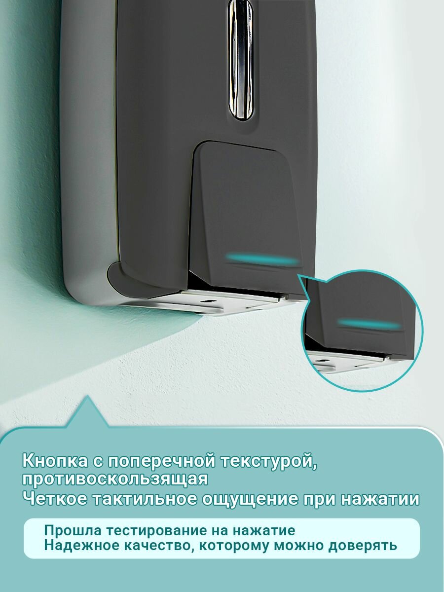 Дозатор для мыла Interhasa 9088, черный матовый, пластик, 800мл — фото 1