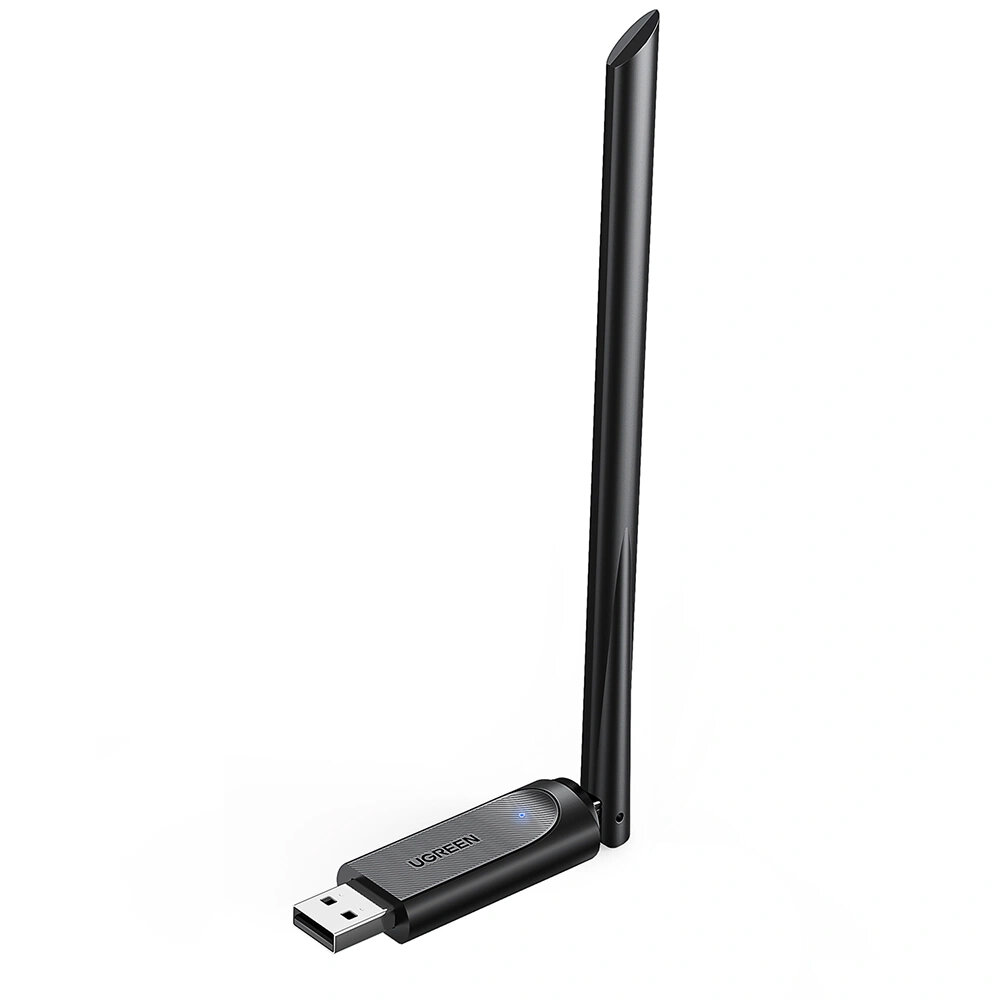 UGREEN CM496 AC650 — двухдиапазонный (2.4GHz/5GHz) Wi-Fi USB адаптер, чёрного цвета.