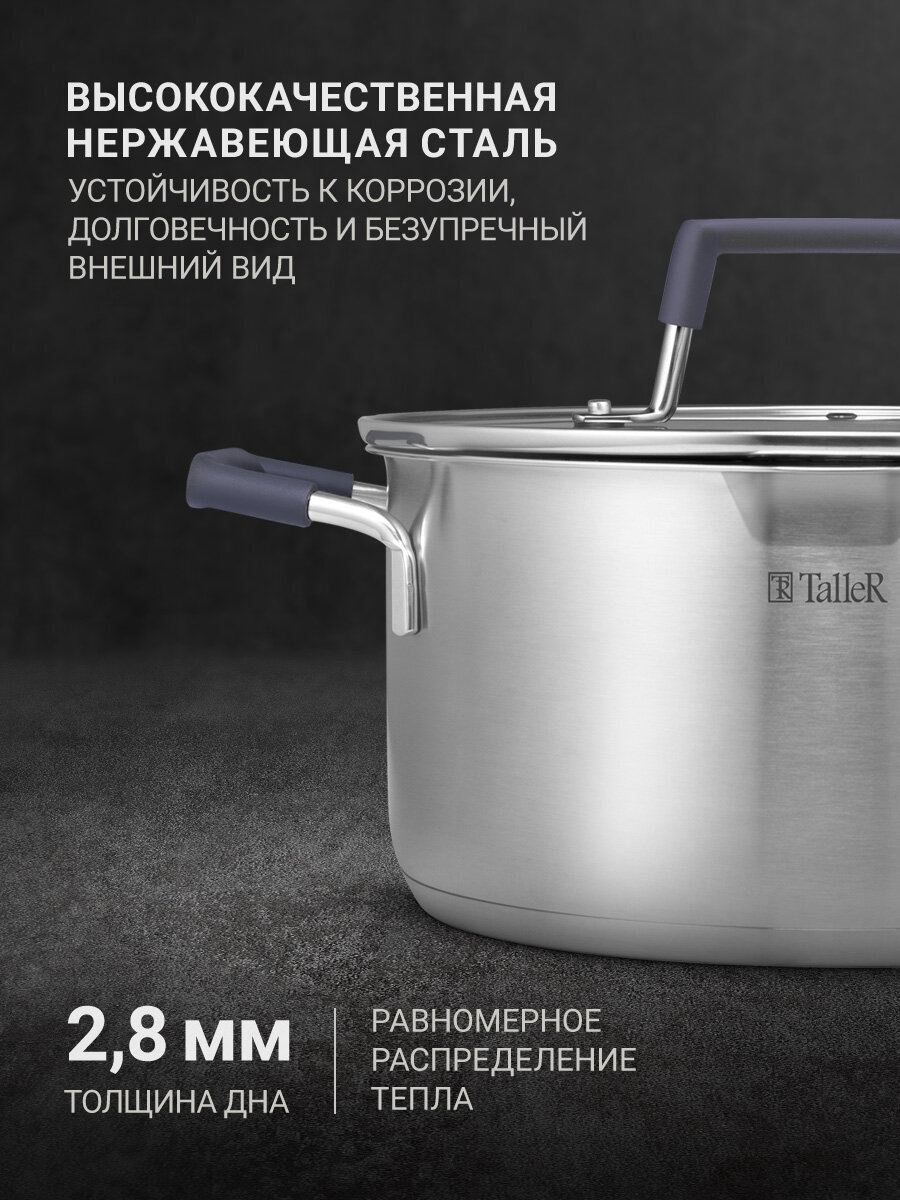 Кастрюля TalleR TR-11012 2,4 л Ковентри, для всех типов плит — фото 1