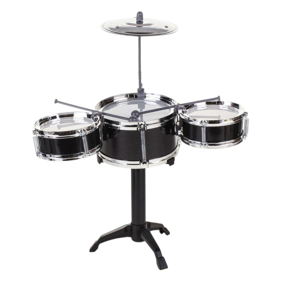 Барабанная установка детская "JAZZ DRUM", свет/звук, пластик, цвет чёрный с хромом
